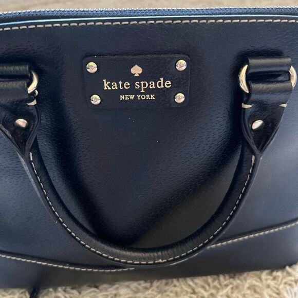 Kate Spade Black Wellesley Rachelle Satchel Leather Bowler Purse Shoulder Bag - Picture 10 of 12